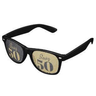 Lunettes De Fête Retro Jalon en Or de Minuit