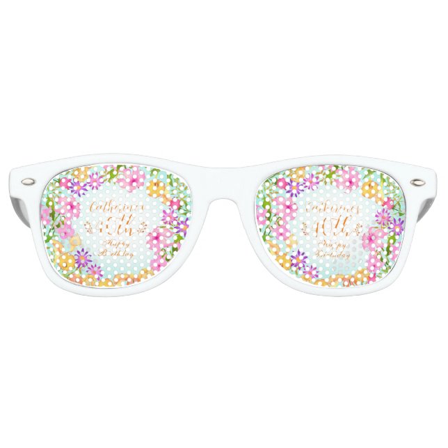 Lunettes De Fête Retro Jardin Floral (Devant)