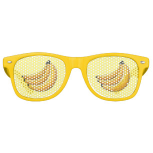 Lunettes De Fête Retro Jaune de bananes Fruit Banana Peel