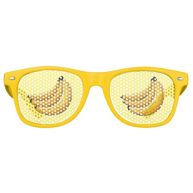 Lunettes De Fête Retro Jaune de bananes Fruit Banana Peel (Devant)