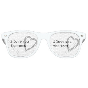Lunettes De Fête Retro je t'aime le plus coeur moderne