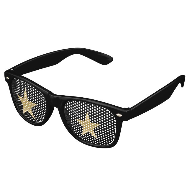 Lunettes De Fête Retro Je vois Gold Stars (Angulaire)