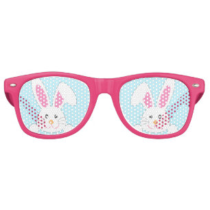 Lunettes De Fête Retro Joli lapin de Pâques rose