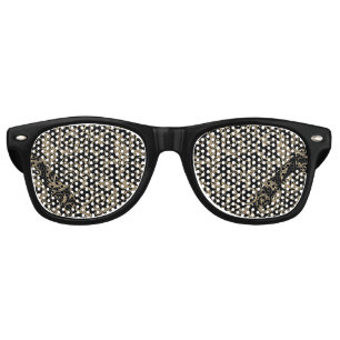 Lunettes De Fête Retro Joli motif floral brun noir vintage
