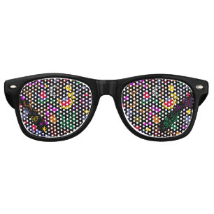 Lunettes De Fête Retro Joli motif floral coloré