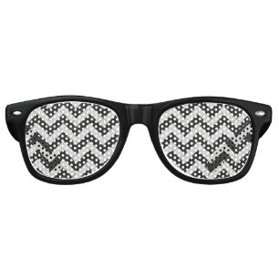 Lunettes De Fête Retro Joli noir blanc rayures de marbre jeter couverture