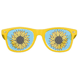 Lunettes De Fête Retro Joli Tournesol Yellow Flower Retro