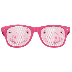 Lunettes De Fête Retro Joli Visage De Cochon Rose
