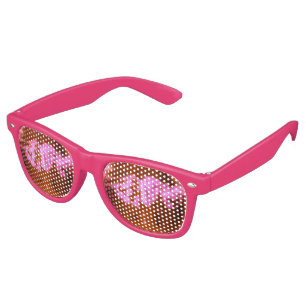 LUNETTES DE FÊTE RETRO JOLIE COEURS ORANGE ROSE ROSE COULEURS SOLEILS