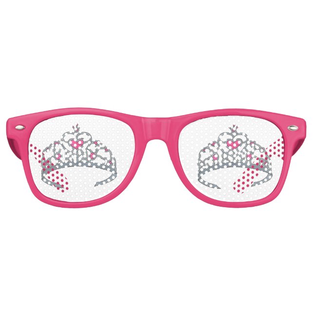 Lunettes De Fête Retro Jolie princesse rose Tiara fête d'anniversaire Fav (Devant)
