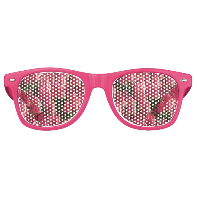 Lunettes De Fête Retro Jolie tulipe rose (Devant)