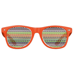 Lunettes De Fête Retro Jolies rayures noires colorées