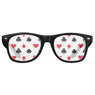 Lunettes De Fête Retro Jouer un Motif de carte