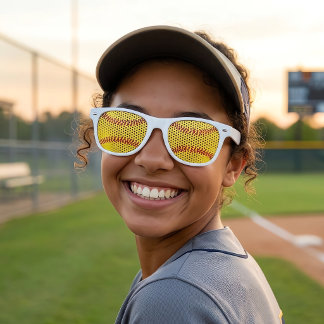 Lunettes De Fête Retro Joueur de softball rapide ou fête d'équipe amusant