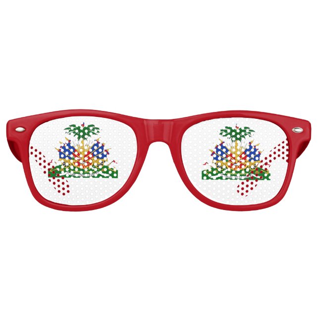 Lunettes De Fête Retro Jour du drapeau haïtien (Devant)