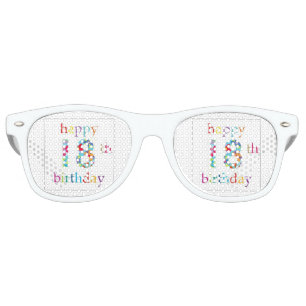Lunettes De Fête Retro Joyeux 18ème anniversaire