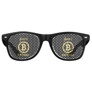 Lunettes De Fête Retro Joyeux Anniversaire Fête Bitcoin Or