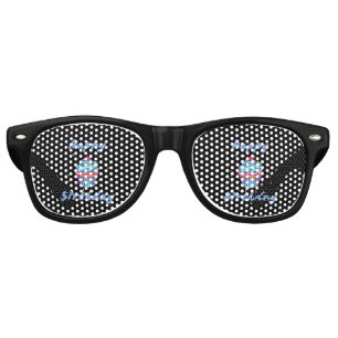 Lunettes De Fête Retro Joyeux Anniversaire Gâteau Confetti Fête