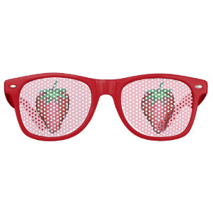 Lunettes De Fête Retro Joyeux Anniversaire Rose Red Sweet Fraise Berries