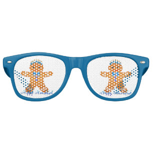 Lunettes De Fête Retro Judaïque Hanoukka Gingerbread Homme Menorah