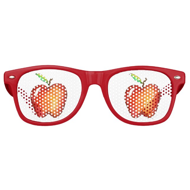 Lunettes De Fête Retro Juicy Red Delicious Pomme enseignant de fruits (Devant)