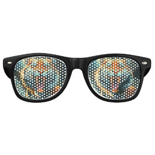 Lunettes De Fête Retro Jungle au clair de lune de tigres