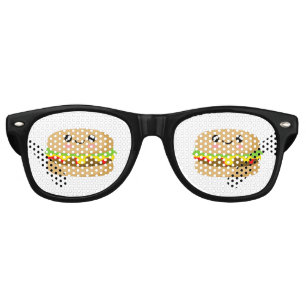Lunettes De Fête Retro Kawaii Burger