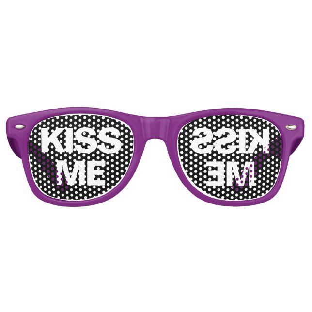 Lunettes De Fête Retro Kiss Me Party Shades Funny Trendy Retro Halftone (Devant)