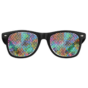 Lunettes De Fête Retro La bulle psychédélique éclate les marguerites Abst