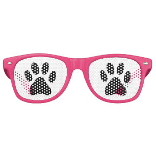 Lunettes De Fête Retro La partie animale d'empreinte de patte drôle de