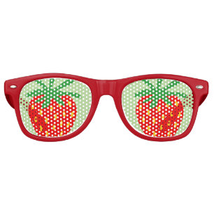 Lunettes De Fête Retro La partie rouge drôle de fraise ombrage des
