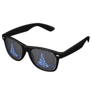 Lunettes De Fête Retro l'arbre de Noël stylisé et lumineux de SlipperyJoe