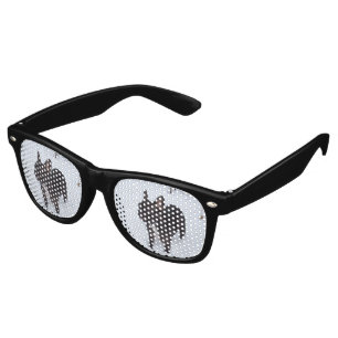 Lunettes De Fête Retro Le doux Chien-en-taureau français aime la neige