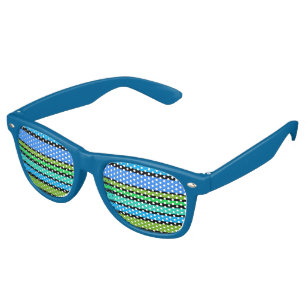 Lunettes De Fête Retro Le motif de rayures de la BG a coloré II + votre