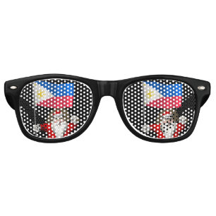 Lunettes De Fête Retro Le père noël avec le drapeau des Philippines