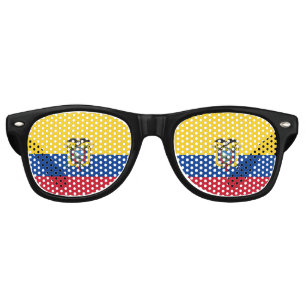 Lunettes De Fête Retro Le tricolore équatorien   Drapeau de l'Equateur