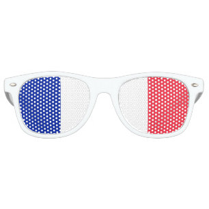 Lunettes De Fête Retro Le tricolore français   Drapeau de la France