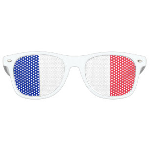 Lunettes De Fête Retro Le tricolore français   Drapeau de la France