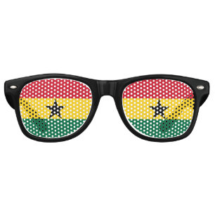 Lunettes De Fête Retro Le tricolore ghanéen   Drapeau du Ghana