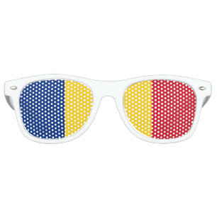 Lunettes De Fête Retro Le tricolore roumain   Drapeau de Roumanie