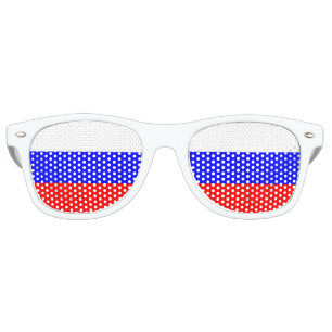 Lunettes De Fête Retro Le tricolore russe Drapeau de la Russie