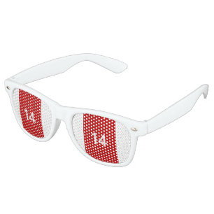 Lunettes De Fête Retro Légendaire n° 14 en rouge et blanc