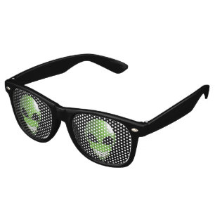 Lunettes De Fête Retro Les couleurs du parti rétro alien vert