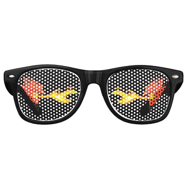 Lunettes De Fête Retro Les yeux diaboliques du diable enflammé (Devant)