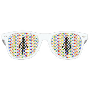 Lunettes De Fête Retro Lesbienne LGBTQ Silhouette et Rainbow Ladies