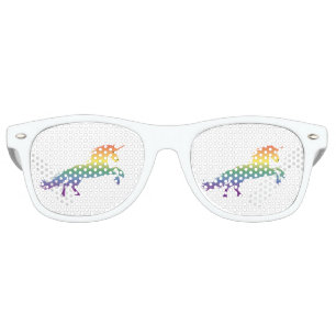 Lunettes De Fête Retro Lgbt de licorne d'arc-en-ciel
