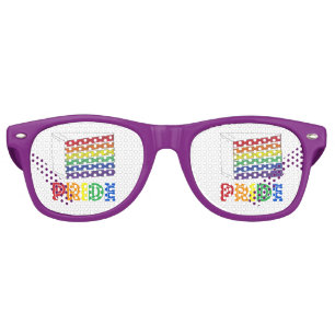 Lunettes De Fête Retro LGBT Rainbow Cake Slice Gay pride Parade Shades