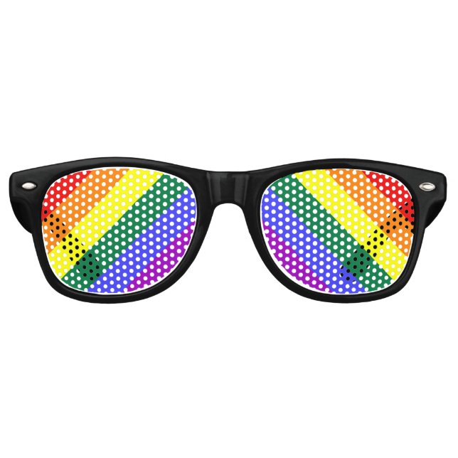 Lunettes De Fête Retro LGBT Stripes (Devant)