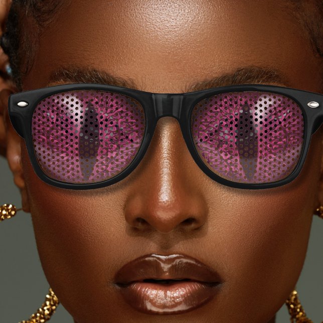 Lunettes De Fête Retro Lizard Reptile Reptilien Slit Eyes Noir & Rouge (red slit eyes lizard snake eye retro sunglasses)