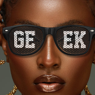 Lunettes De Fête Retro Loner Nerd Geek noir